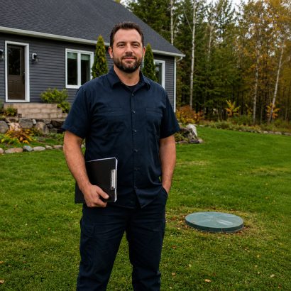 Technicien de Gestion Septique BR sur une propriété résidentielle à Bowman